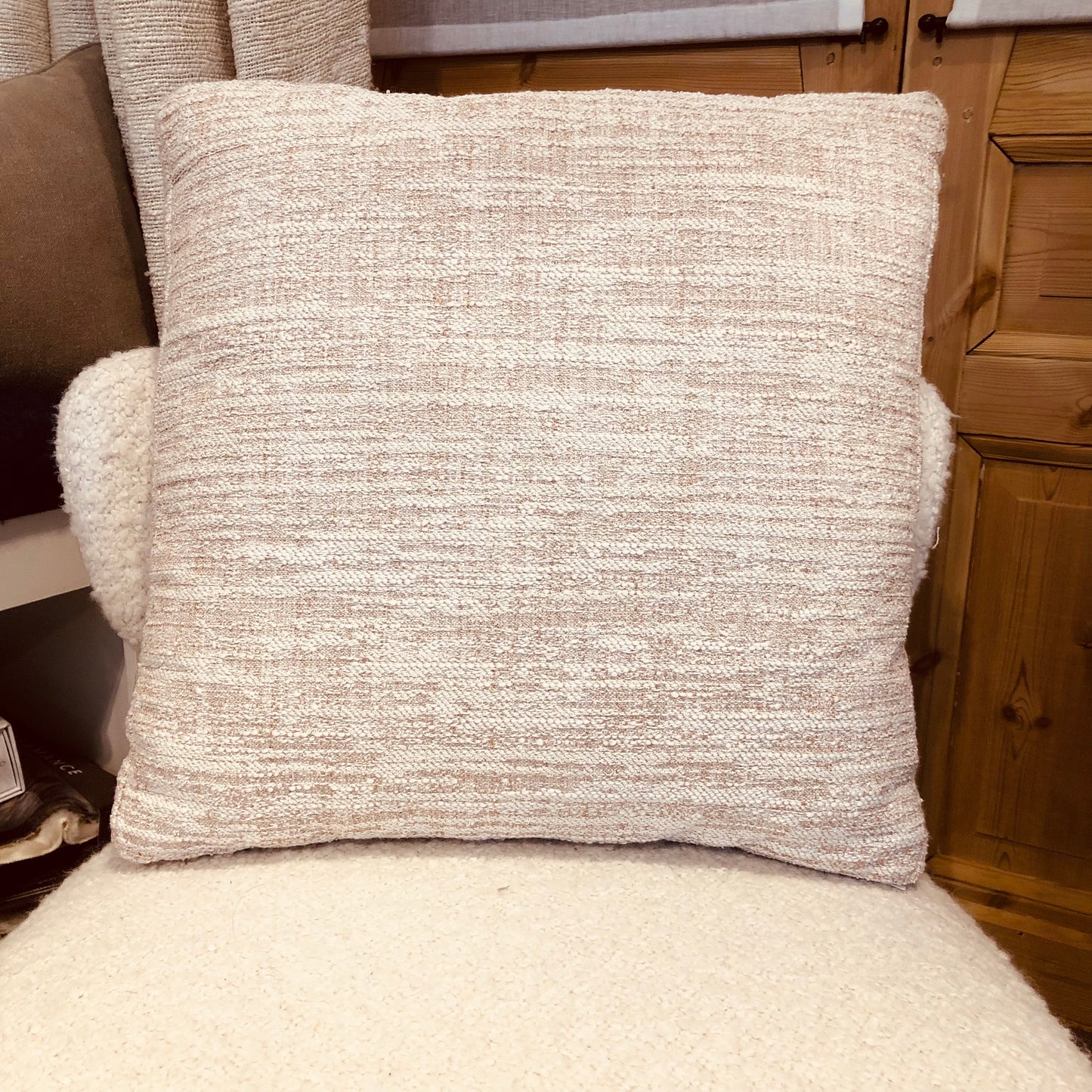 Set van ecru kussens met glinsterdraad