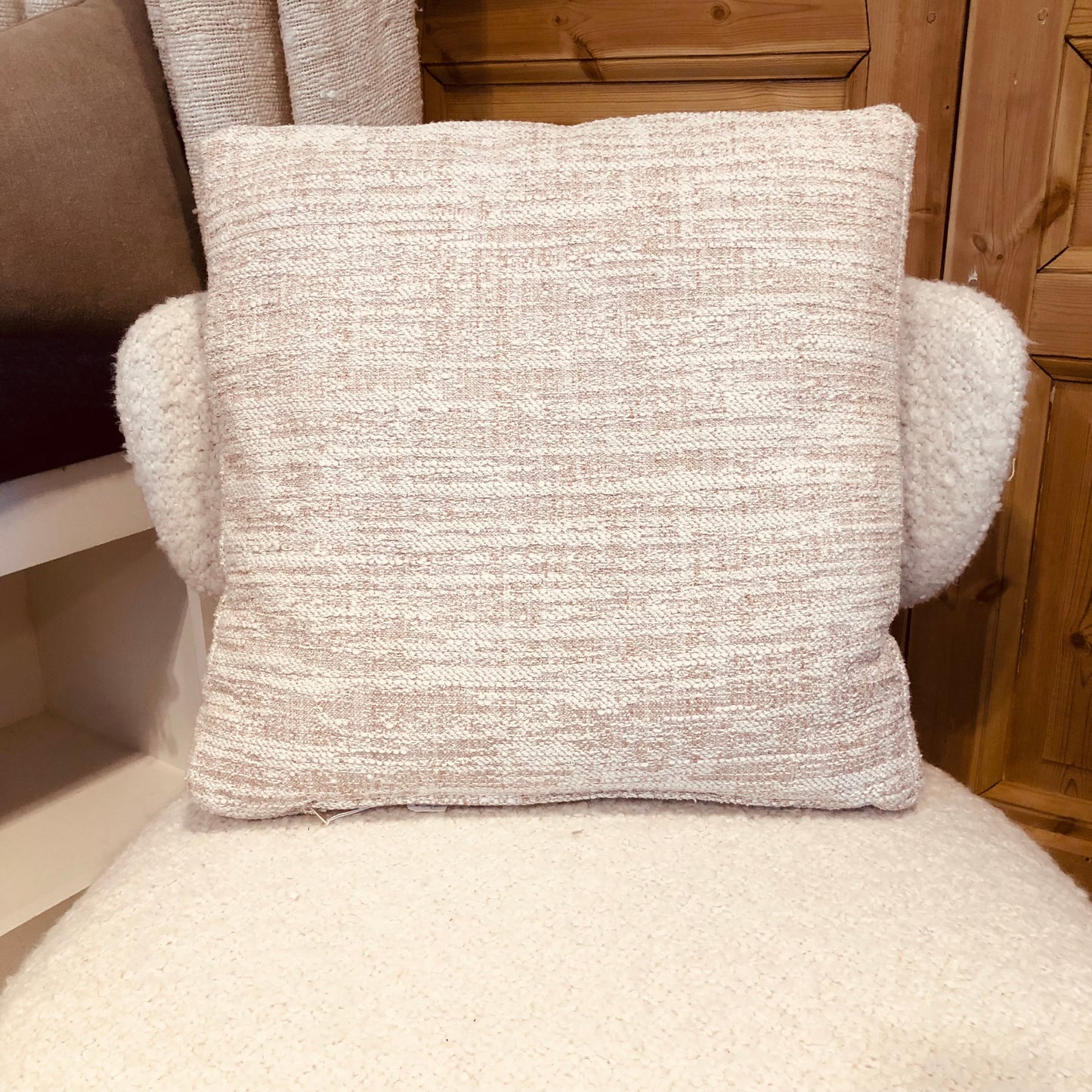 Set van ecru kussens met glinsterdraad