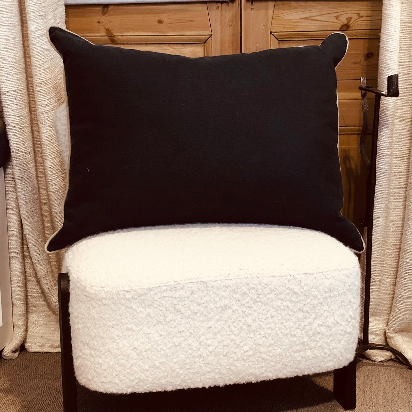 Set van 2 jeansblauwe kussens