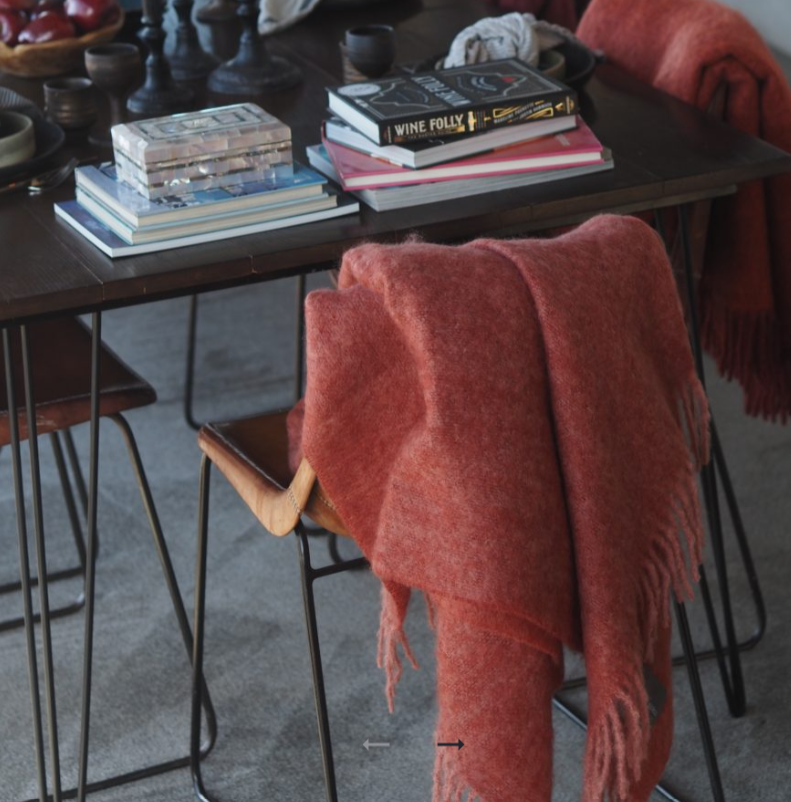 Mohair plaid mellow & brick melange