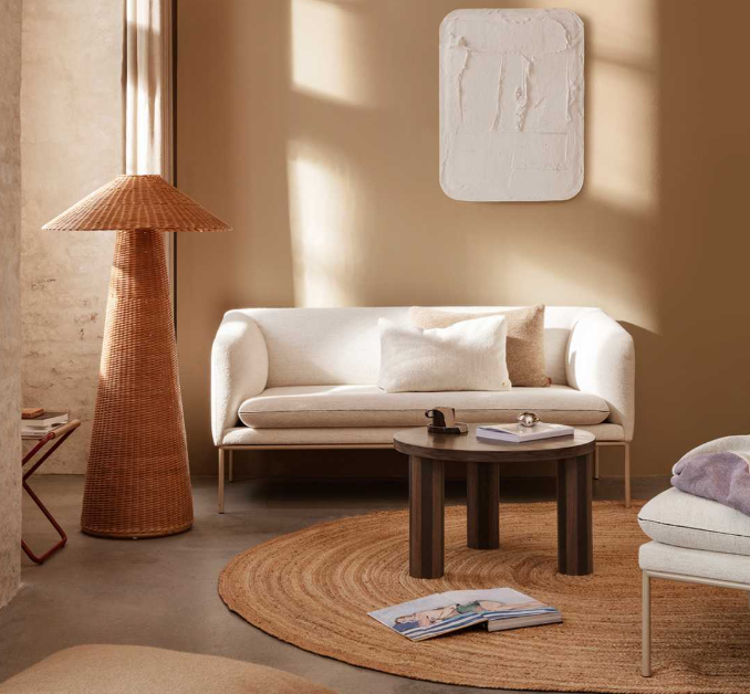 Dou vloerlamp in Rotan