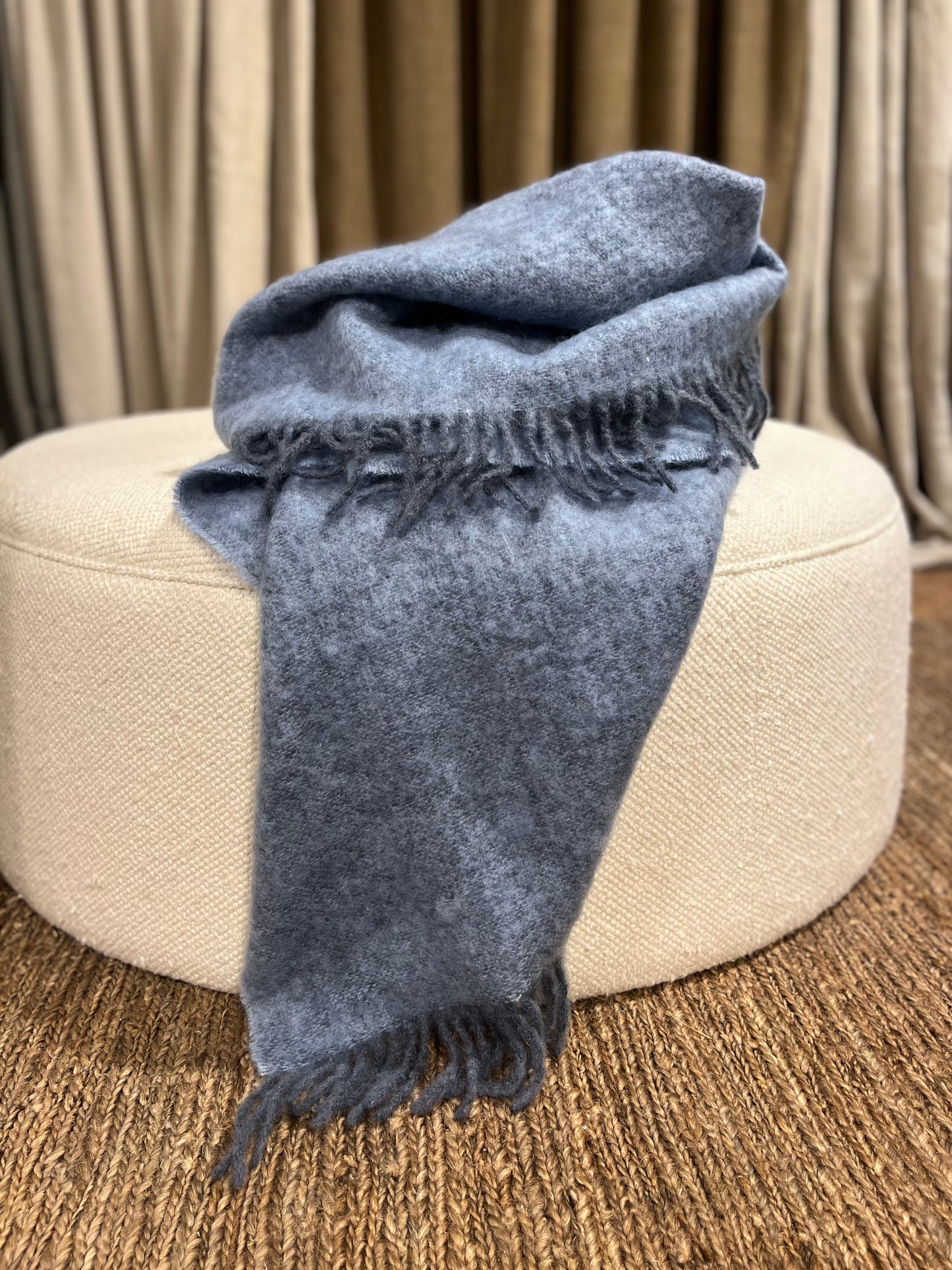 Mohair plaid Blue Melange