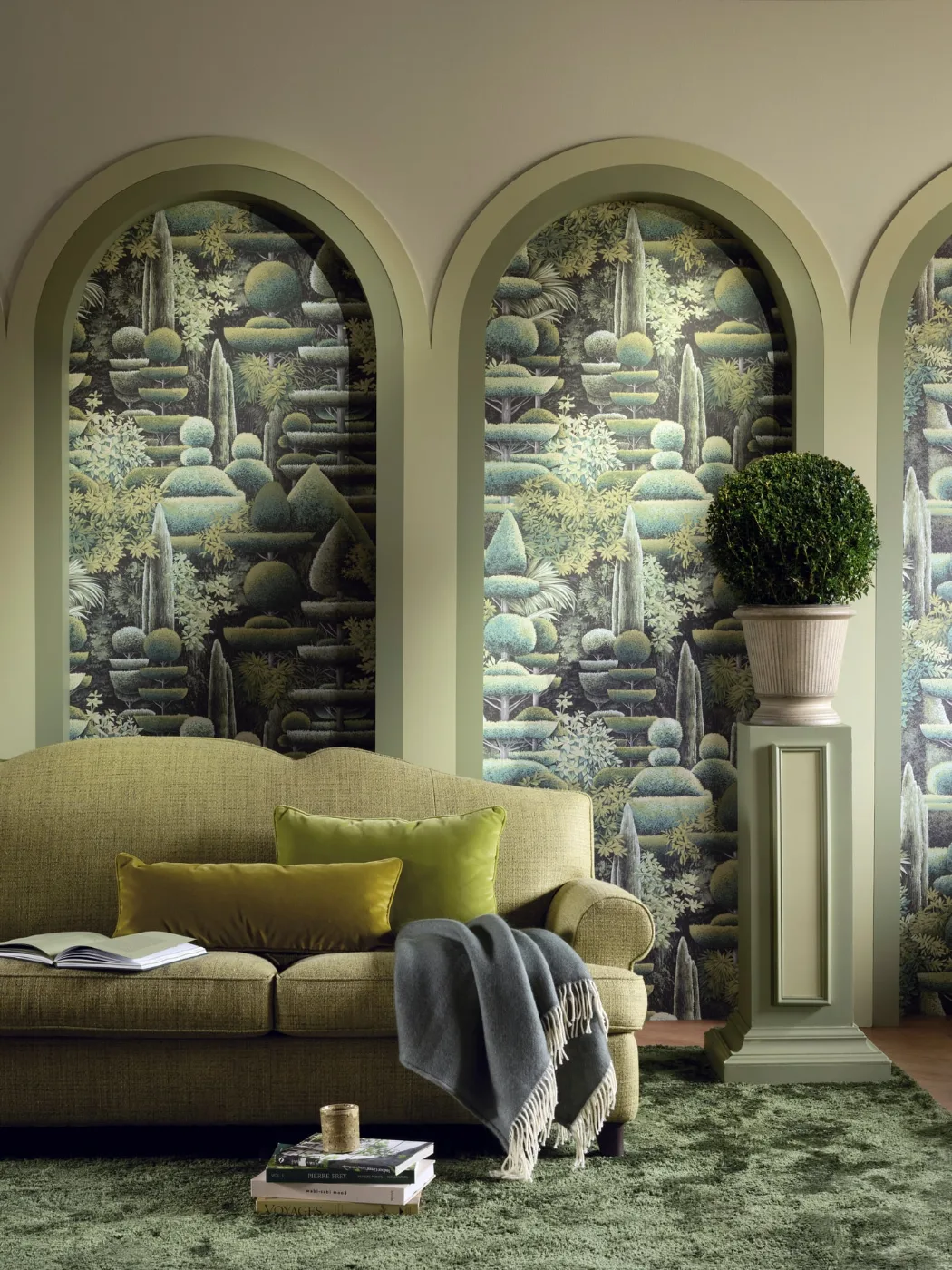 Panoramisch behang van Pierre Frey in een interieur