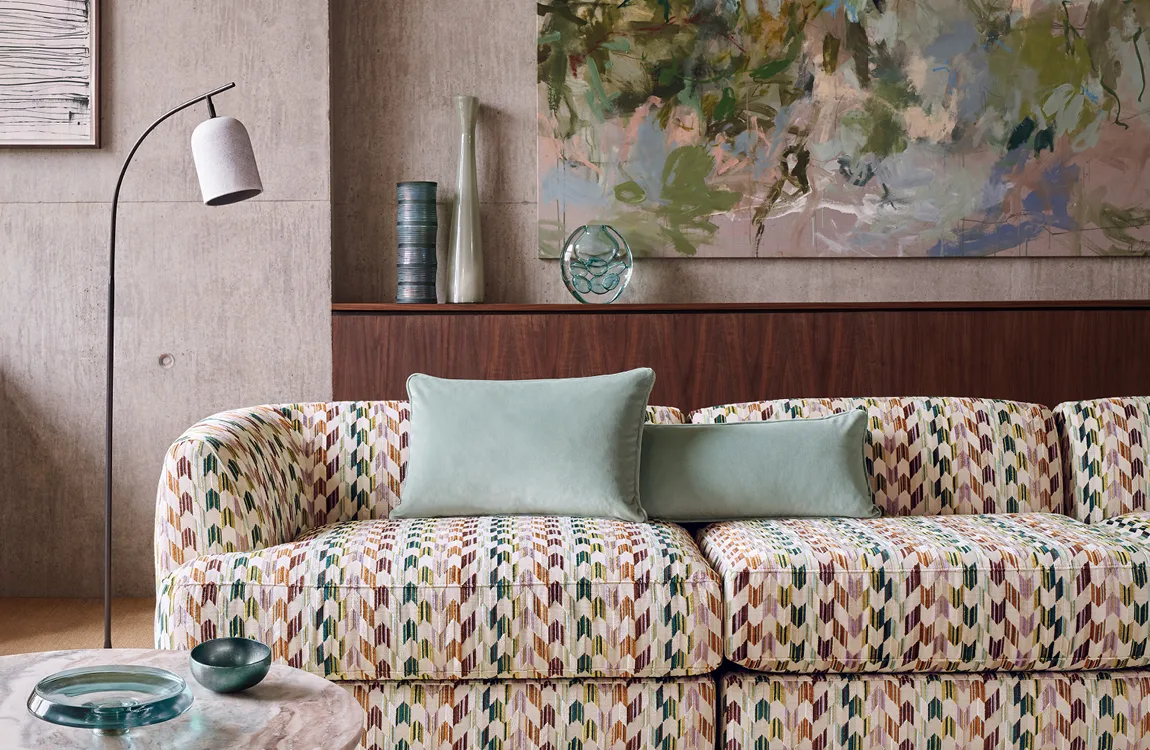 Romo-stoffen toegepast in een interieur