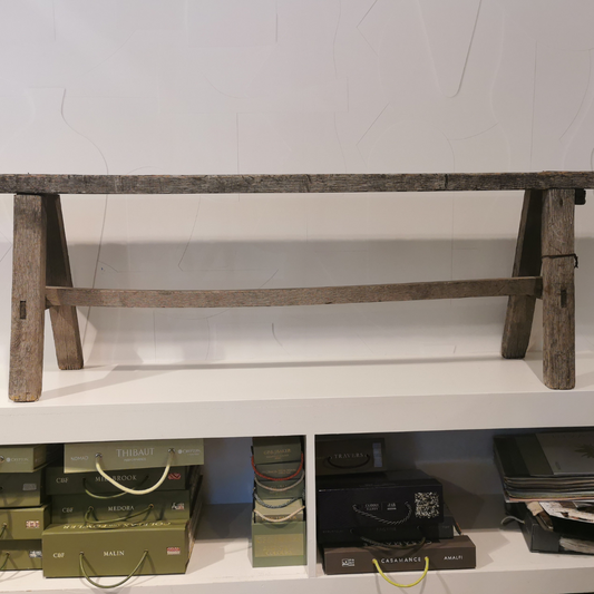 Vintage massief houten bank